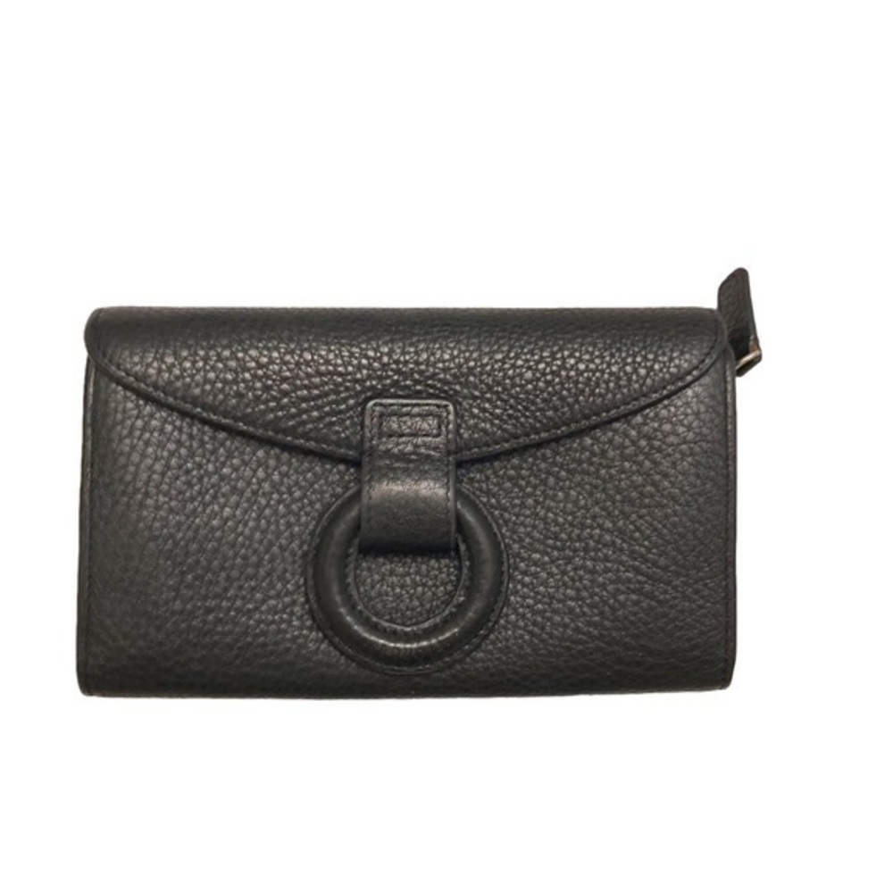 Suquoia black leather clutch wallet